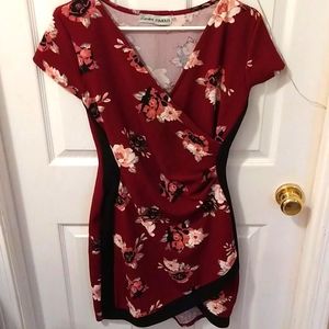 Floral Burgundy dress